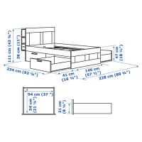 Pat Ikea Brimnes Lonset 140 x 200 cm / PAL / White photo 8