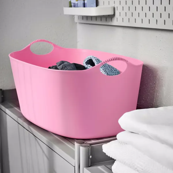 Корзина для белья Ikea Torkis 35л / Полиэтилен / Розовый  photo 3