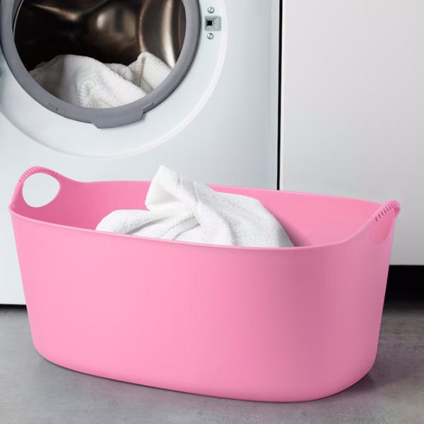 Корзина для белья Ikea Torkis 35л / Полиэтилен / Розовый  photo 5