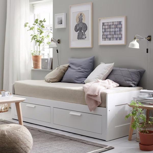 Кровать Ikea Brimnes 2 80 x 200 cm / ЛДСП / Белый photo 2 Кровать Ikea Brimnes 2 80 x 200 cm / ЛДСП / Белый photo 2