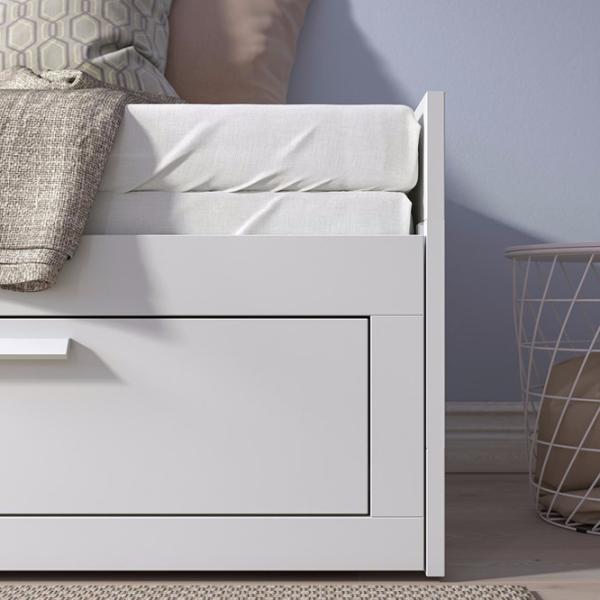 Кровать Ikea Brimnes 2 80 x 200 cm / ЛДСП / Белый photo 3 Кровать Ikea Brimnes 2 80 x 200 cm / ЛДСП / Белый photo 3