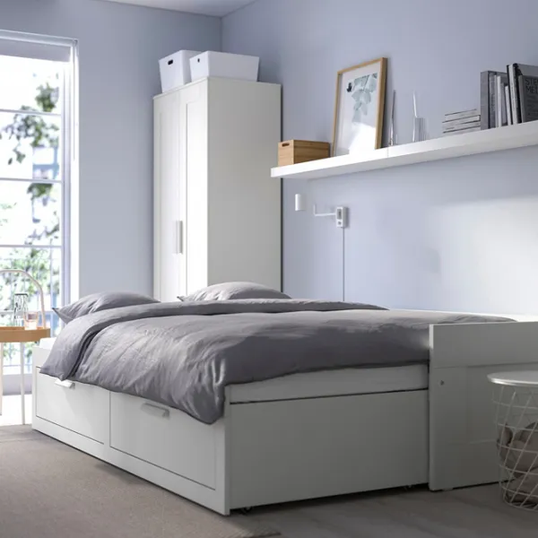Кровать Ikea Brimnes 2 80 x 200 cm / ЛДСП / Белый photo 5 Кровать Ikea Brimnes 2 80 x 200 cm / ЛДСП / Белый photo 5