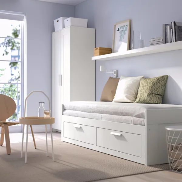 Кровать Ikea Brimnes 2 80 x 200 cm / ЛДСП / Белый photo 6 Кровать Ikea Brimnes 2 80 x 200 cm / ЛДСП / Белый photo 6