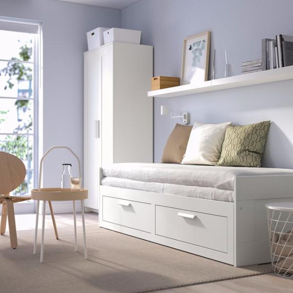 Кровать Ikea Brimnes 2 80 x 200 cm / ЛДСП / Белый photo 6 Кровать Ikea Brimnes 2 80 x 200 cm / ЛДСП / Белый photo 6