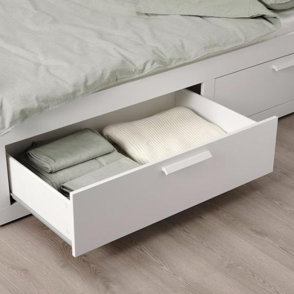 Кровать Ikea Brimnes 2 80 x 200 cm / ЛДСП / Белый photo 8 Кровать Ikea Brimnes 2 80 x 200 cm / ЛДСП / Белый photo 8