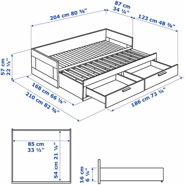 Кровать Ikea Brimnes 2 80 x 200 cm / ЛДСП / Белый photo 9 Кровать Ikea Brimnes 2 80 x 200 cm / ЛДСП / Белый photo 9