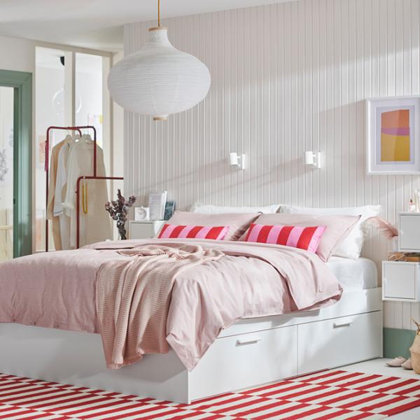 Pat Ikea Brimnes Lonset 160 x 200 cm / Masiv / White photo 6