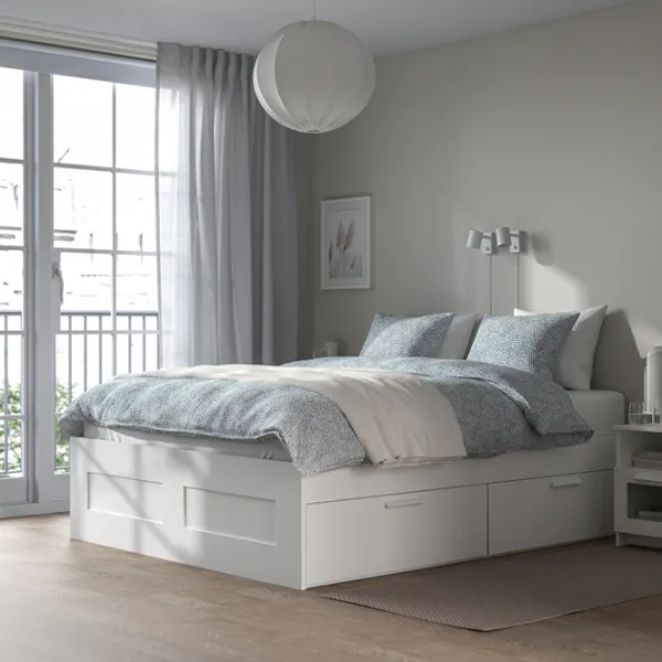 Pat Ikea Brimnes Lonset 160 x 200 cm / Masiv / White photo 7