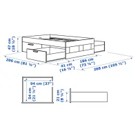 Pat Ikea Brimnes Luroy 180 x 200 cm / Masiv / White photo 9