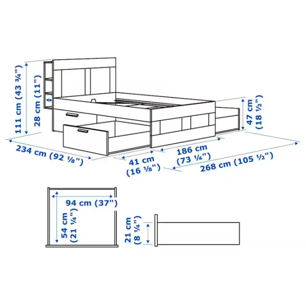 Кровать Ikea Brimnes 180 x 200 см / ЛДСП / Белый photo 8 Кровать Ikea Brimnes 180 x 200 см / ЛДСП / Белый photo 8