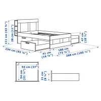 Кровать Ikea Brimnes 180 x 200 см / ЛДСП / Белый photo 8