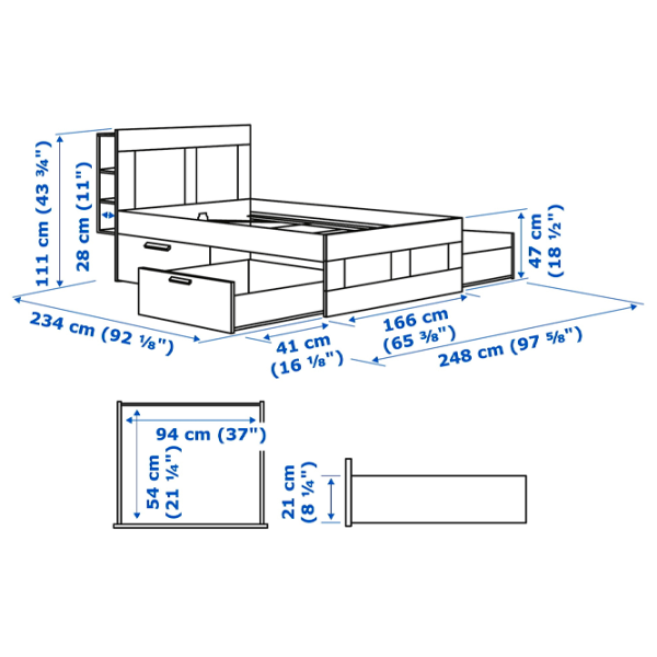 Кровать Ikea Brimnes Lindbaden 160 x 200 см / ЛДСП / Белый photo 9 Кровать Ikea Brimnes Lindbaden 160 x 200 см / ЛДСП / Белый photo 9