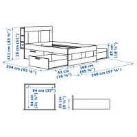 Кровать Ikea Brimnes Lindbaden 160 x 200 см / ЛДСП / Белый photo 9