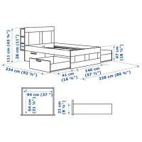 Pat Ikea Brimnes Lindbaden 140 x 200 cm / PAL / White photo 9