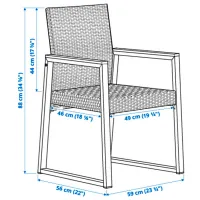 Scaun de grădină Ikea Varmanso Oțel / Polipropilenă / Brown Black photo 6