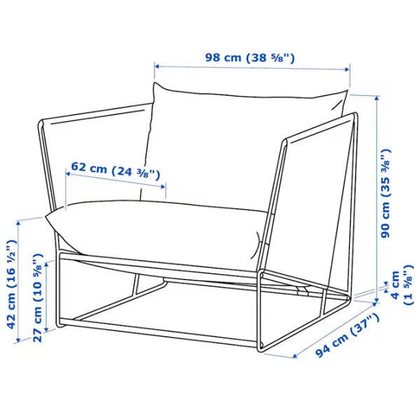 Садовый стул Ikea Havsten Сталь / Полипропилен / Бежевый Beige photo 5