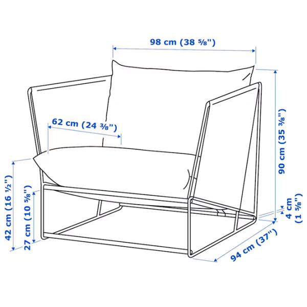 Садовый стул Ikea Havsten Сталь / Полипропилен / Бежевый Beige photo 5