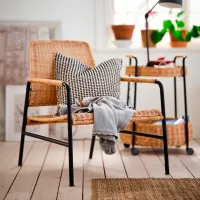 Scaun de grădină Ikea Ulrikberg Ratan artificial / Ratan artificial / Brown Black photo 2