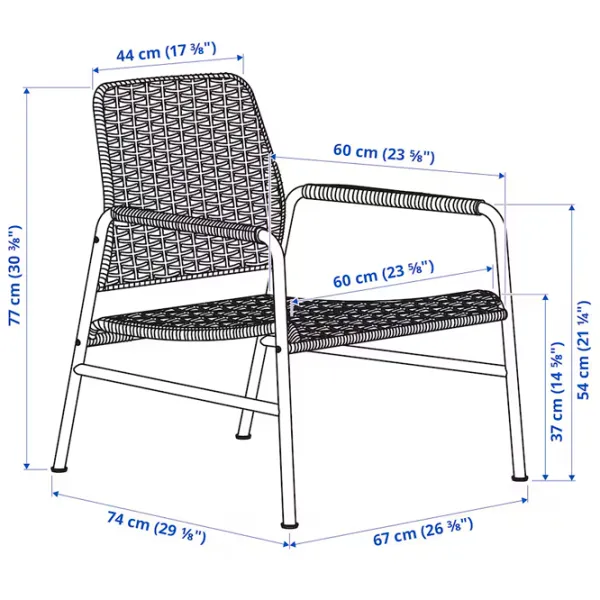 Садовый стул Ikea Ulrikberg Искусственный ротанг / Искусственный ротанг / Коричневый Черный photo 7 Садовый стул Ikea Ulrikberg Искусственный ротанг / Искусственный ротанг / Коричневый Черный photo 7
