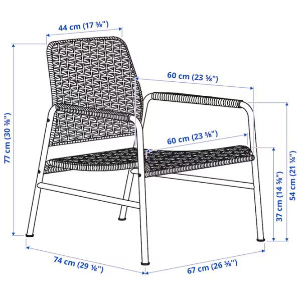 Садовый стул Ikea Ulrikberg Искусственный ротанг / Искусственный ротанг / Коричневый Черный photo 7 Садовый стул Ikea Ulrikberg Искусственный ротанг / Искусственный ротанг / Коричневый Черный photo 7
