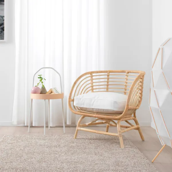 Садовый стул Ikea Buskbo Искусственный ротанг / Искусственный ротанг / Бежевый Beige photo 2