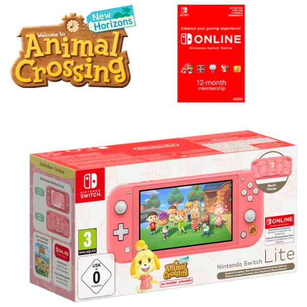 Nintendo Switch Lite Bundle Animal Crossin & NSO  / Coral photo 1