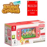 Nintendo Switch Lite Bundle Animal Crossin & NSO  / Кораловый