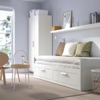 Кровать Ikea Brimnes Afjal Ferma 80 x 200 cm / ЛДСП / Белый photo 5