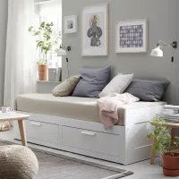 Кровать Ikea Brimnes Afjal Ferma 80 x 200 cm / ЛДСП / Белый photo 6