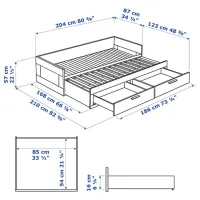 Кровать Ikea Brimnes Afjal Ferma 80 x 200 cm / ЛДСП / Белый photo 11