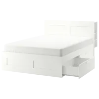 Кровать Ikea Brimnes 140 x 200 см / ЛДСП / Белый