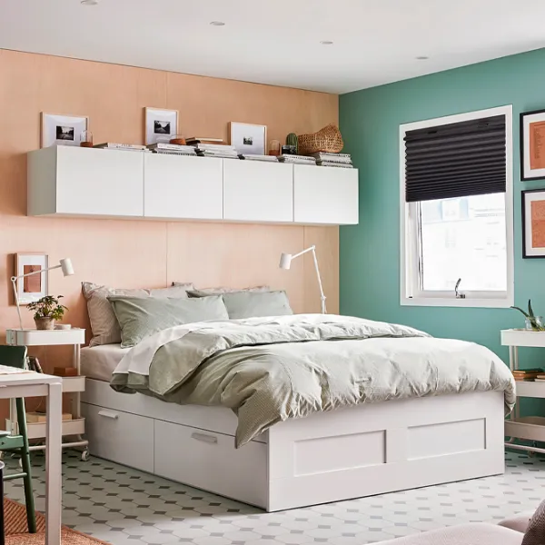 Кровать Ikea Brimnes Lindbaden 180 x 200 см / ЛДСП / Белый photo 3 Кровать Ikea Brimnes Lindbaden 180 x 200 см / ЛДСП / Белый photo 3