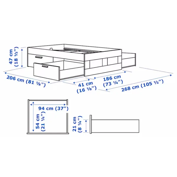 Кровать Ikea Brimnes Lindbaden 180 x 200 см / ЛДСП / Белый photo 8 Кровать Ikea Brimnes Lindbaden 180 x 200 см / ЛДСП / Белый photo 8