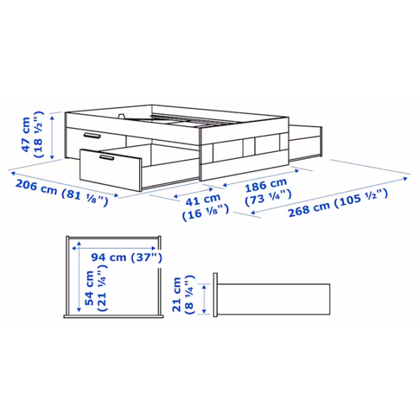 Кровать Ikea Brimnes Lindbaden 180 x 200 см / ЛДСП / Белый photo 8 Кровать Ikea Brimnes Lindbaden 180 x 200 см / ЛДСП / Белый photo 8
