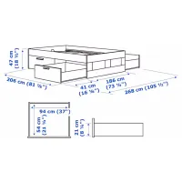 Кровать Ikea Brimnes Lindbaden 180 x 200 см / ЛДСП / Белый photo 8