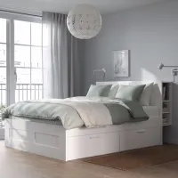 Кровать Ikea Brimnes 160 x 200 см / ЛДСП / Белый photo 6