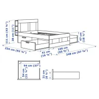 Кровать Ikea Brimnes 160 x 200 см / ЛДСП / Белый photo 7