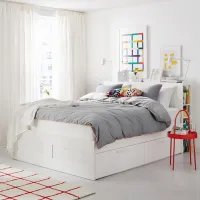 Кровать Ikea Brimnes 160 x 200 см / ЛДСП / Белый photo 8