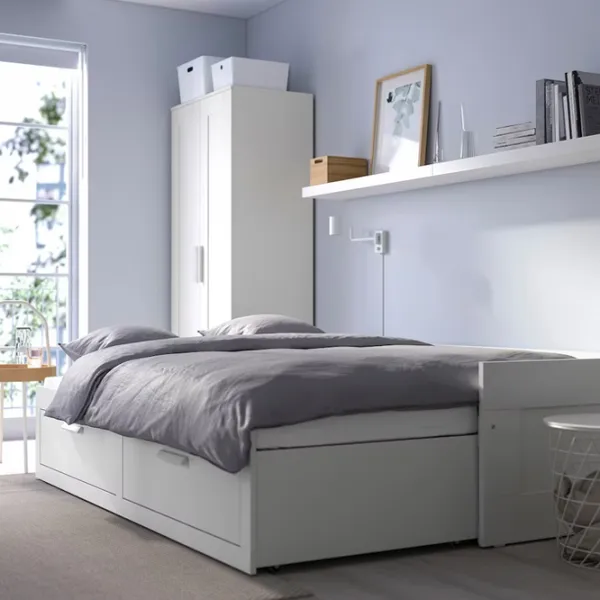 Кровать Ikea Brimnes 2 Agotnes 80 x 200 cm / ЛДСП / Белый photo 2 Кровать Ikea Brimnes 2 Agotnes 80 x 200 cm / ЛДСП / Белый photo 2