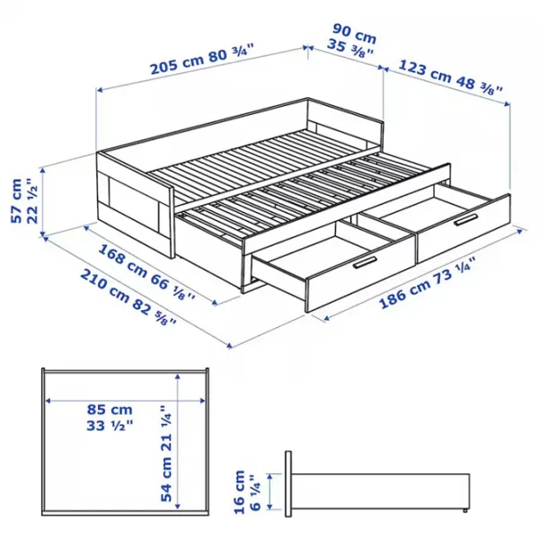 Кровать Ikea Brimnes 2 Agotnes 80 x 200 cm / ЛДСП / Белый photo 7 Кровать Ikea Brimnes 2 Agotnes 80 x 200 cm / ЛДСП / Белый photo 7