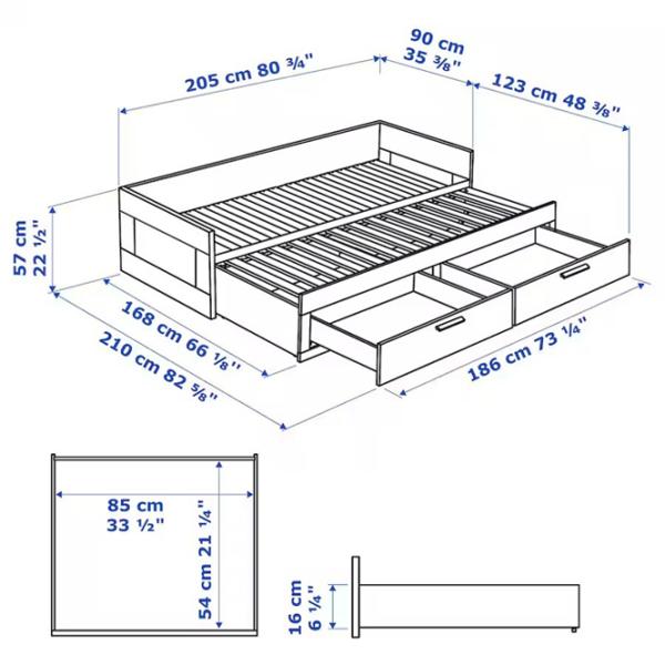 Кровать Ikea Brimnes 2 Agotnes 80 x 200 cm / ЛДСП / Белый photo 7 Кровать Ikea Brimnes 2 Agotnes 80 x 200 cm / ЛДСП / Белый photo 7
