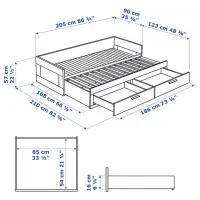 Pat Ikea Brimnes 2 Agotnes 80 x 200 cm / PAL / White photo 7