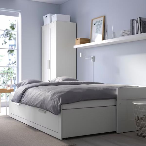 Кровать Ikea Brimnes 2 Vannareid Extra 80 x 200 cm / ЛДСП / Белый photo 7 Кровать Ikea Brimnes 2 Vannareid Extra 80 x 200 cm / ЛДСП / Белый photo 7