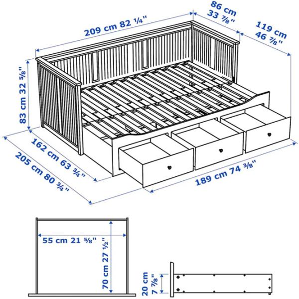 Pat Ikea Hemnes 3 80 x 200 cm / PAL / White photo 8