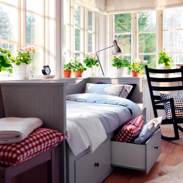 Кровать Ikea Hemnes 3 80 x 200 cm / ЛДСП / Серый photo 2 Кровать Ikea Hemnes 3 80 x 200 cm / ЛДСП / Серый photo 2