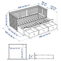 Кровать Ikea Hemnes 3 Agotnes 80 x 200 cm / ЛДСП / Белый photo 11