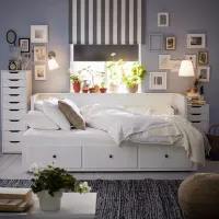 Кровать Ikea Hemnes 3 Vannareid Extra 80 x 200 cm / ЛДСП / Белый photo 10