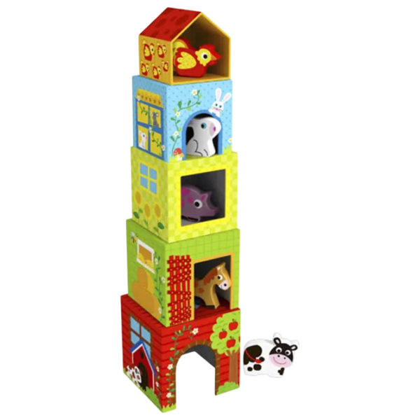 Развивающий набор Tooky Toy Animal Cube Pyramid 1+/ Логическая игра photo 1