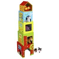 Joc educativ Tooky Toy Animal Cube Pyramid 1+/ Joc de logică