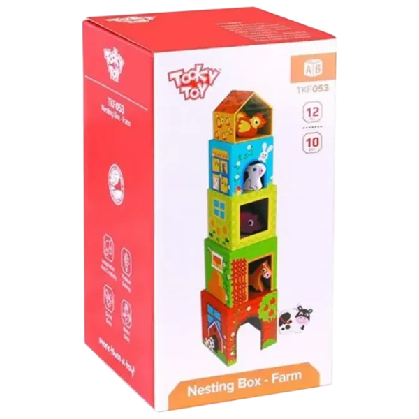 Развивающий набор Tooky Toy Animal Cube Pyramid 1+/ Логическая игра photo 2